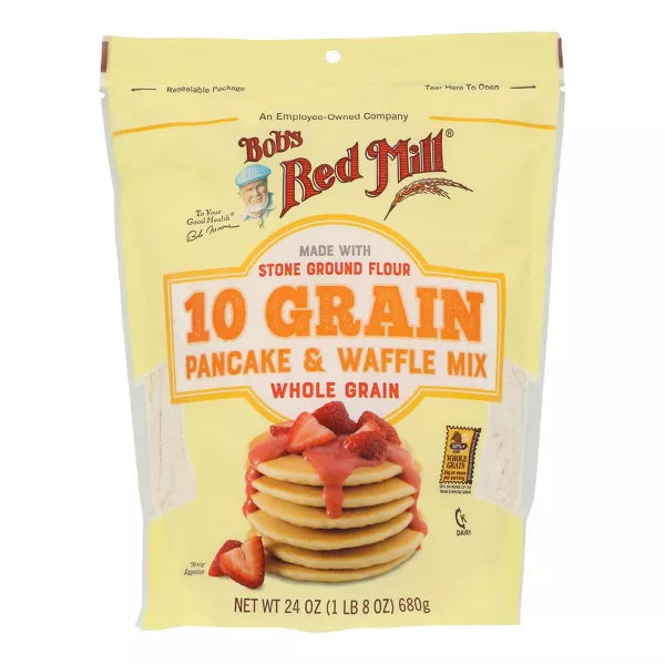 BOB`S RED MILL Pancake & Waffle Mix,10 Grain 24 OZ
