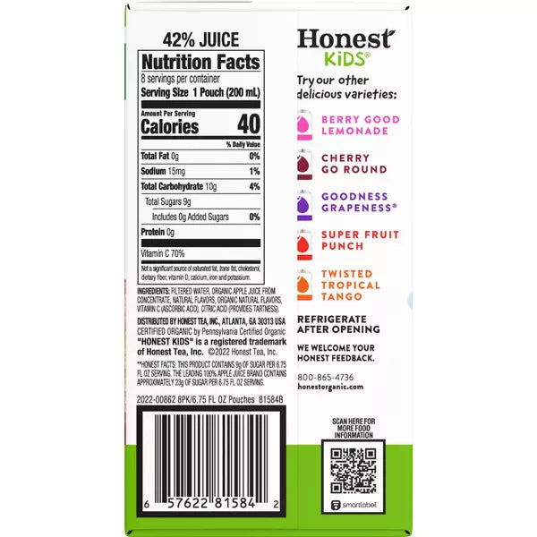 HONEST KIDS Appley Ever After Juice 6.75 OZ