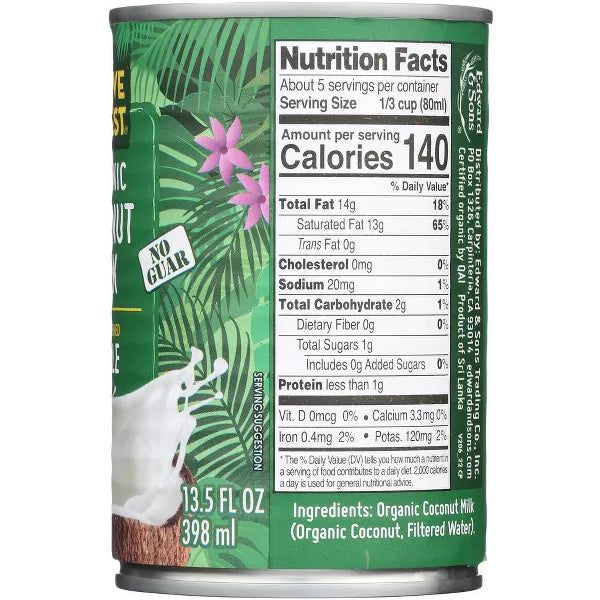 NATIVE FOREST Coconut Milk, Unsweetened 13.5 OZ
