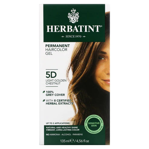 TINTE NATURAL PARA EL CABELLO HERBATINT 5D TINTE PERMANENTE CASTAÑO DORADO CLARO 4 OZ