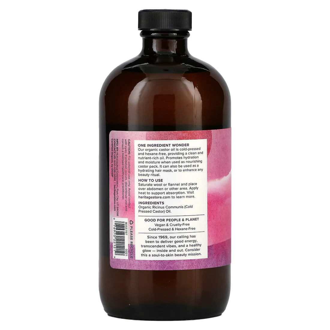 Heritage Store ORG Castor Oil 16floz