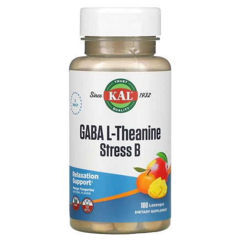 Kal GABA L-Theanine Stress B Mango Tangerine 100CT Lozenge
