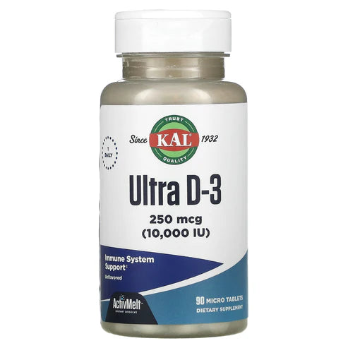Kal Ultra D-3 10000 IU ActivMelt Unflavored 90CT 250MCG Lozenge