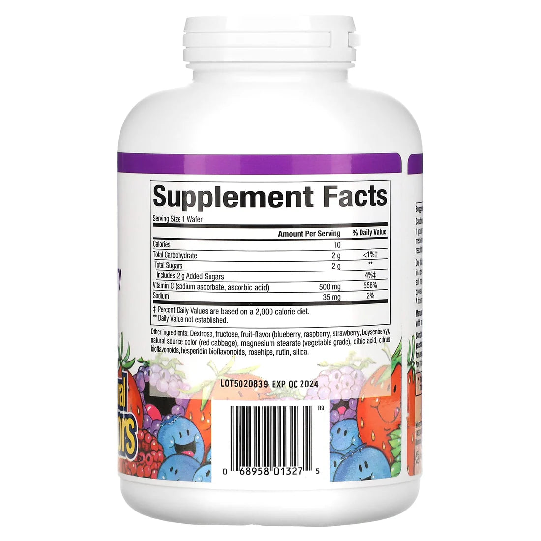 Natural Factors VITAMIN C 500 MG FRUIT-FLAVOR CHEW – BLUEBERRY, RASPBERRY & BOYSENBERRY 180/TAB