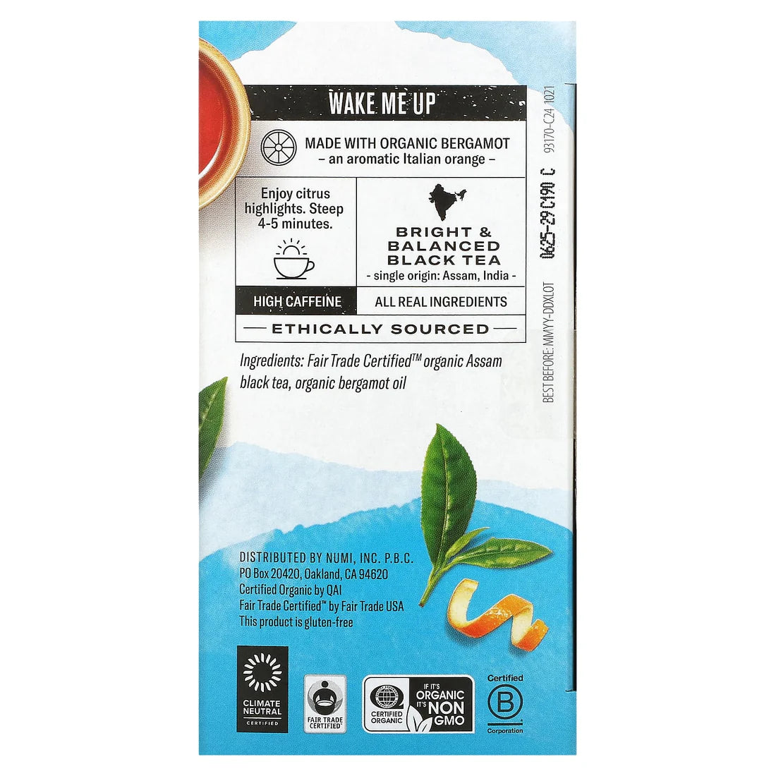 NUMI TEAS Aged Earl Grey Black Tea 18 BAG