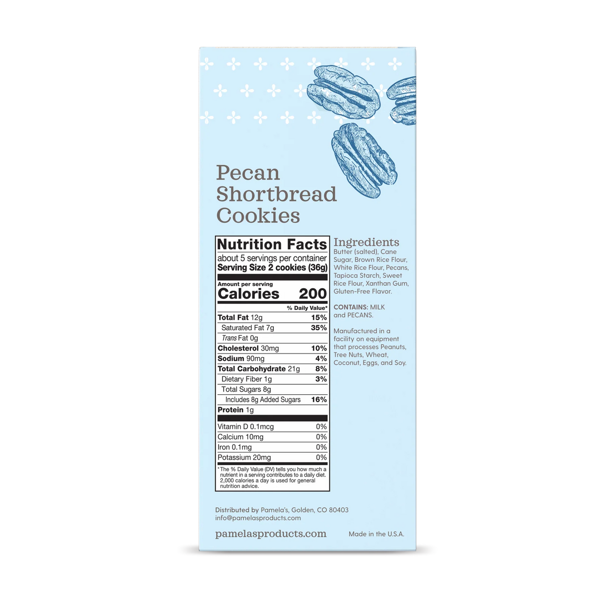 PAMELA`S Pecan Shortbread 6.25 OZ