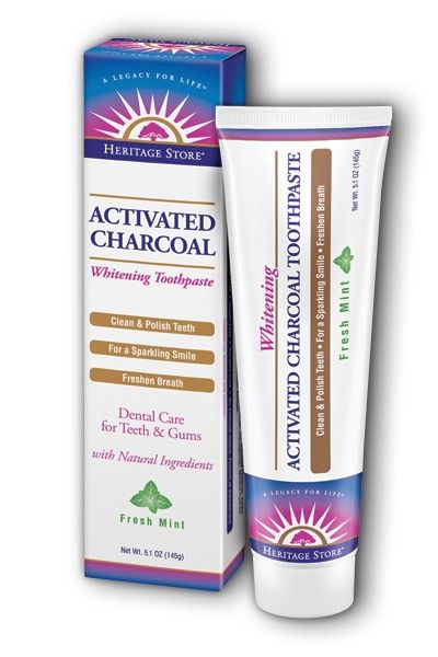 Heritage Store Activated Charcoal Toothpaste Fresh Mint 5.1oz