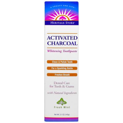 Heritage Store Activated Charcoal Toothpaste Fresh Mint 5.1oz