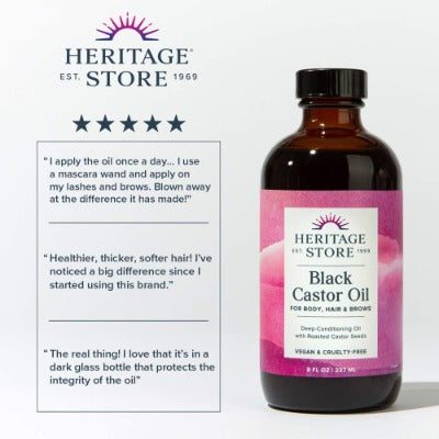Heritage Store Black Castor Oil 8floz