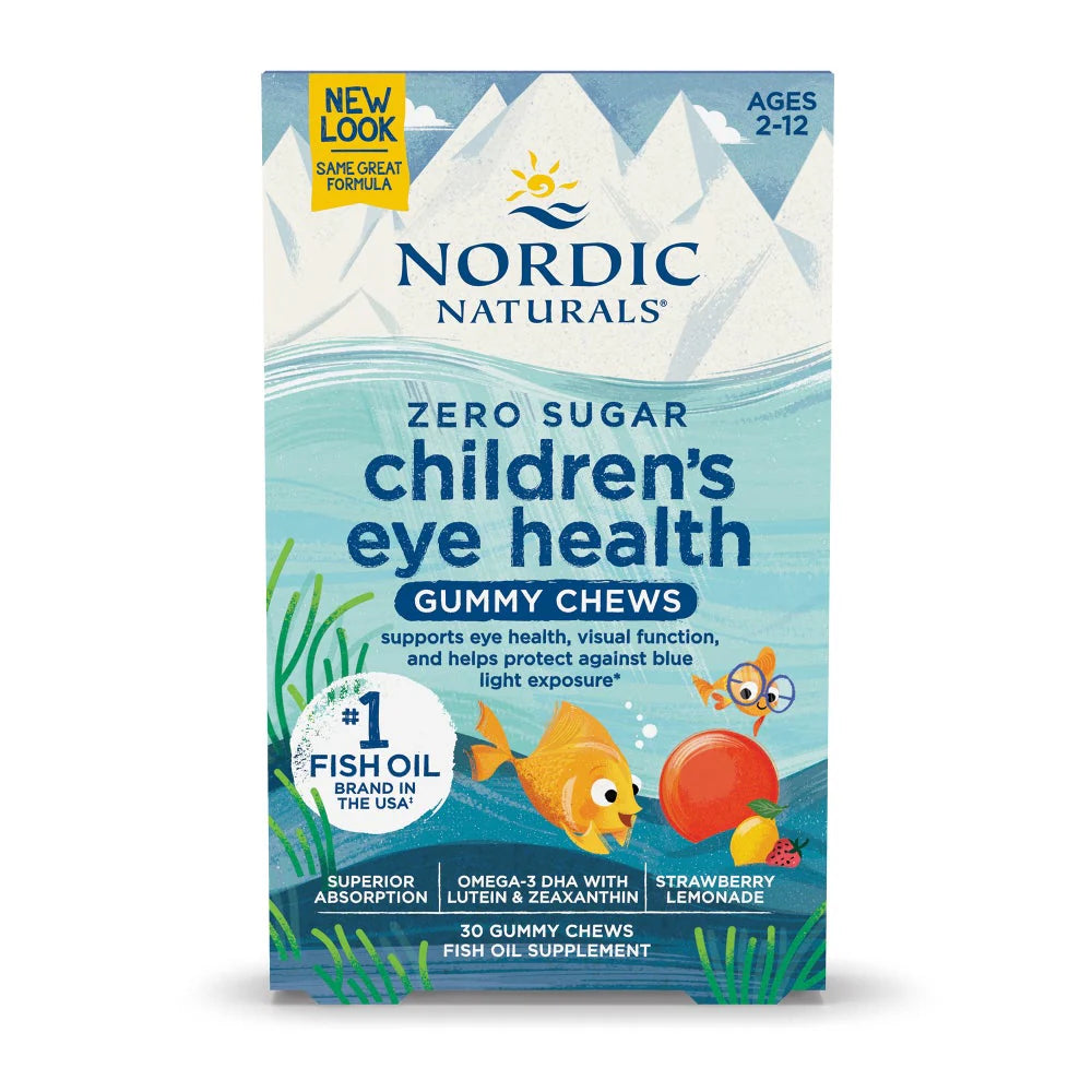 Nordic Naturals Zero Sugar Children's Eye Health Gummy Chews Strawberry Lemonade Flavor
