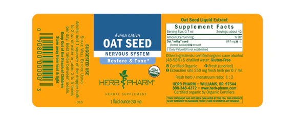Herb Pharm OAT SEED EXTRACT 4 oz