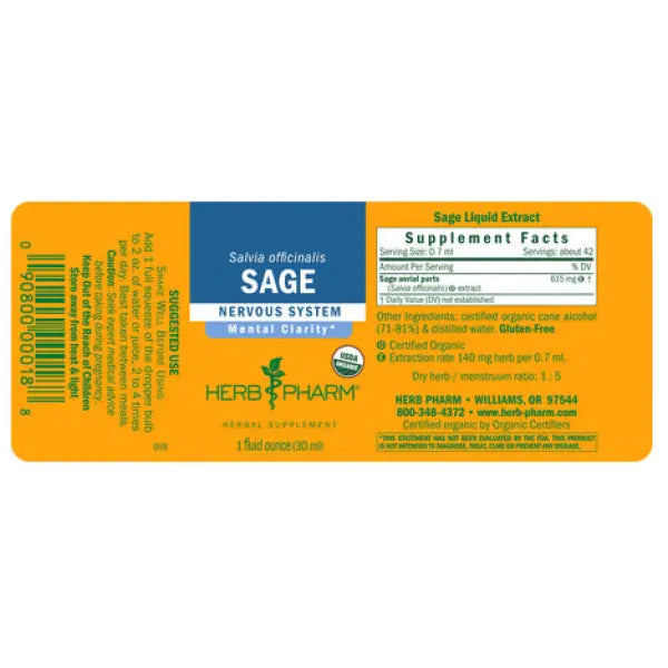 Herb Pharm SAGE EXTRACT 1 oz