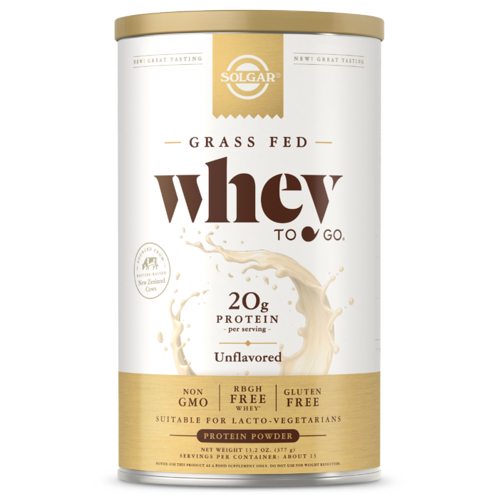 Solgar Grass-Fed Whey To Go® Protein Powder Unflavored 13.2 oz powder
