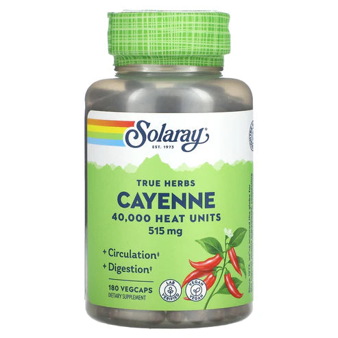 Solaray Cayenne 180CT 515MG Veg Capsule
