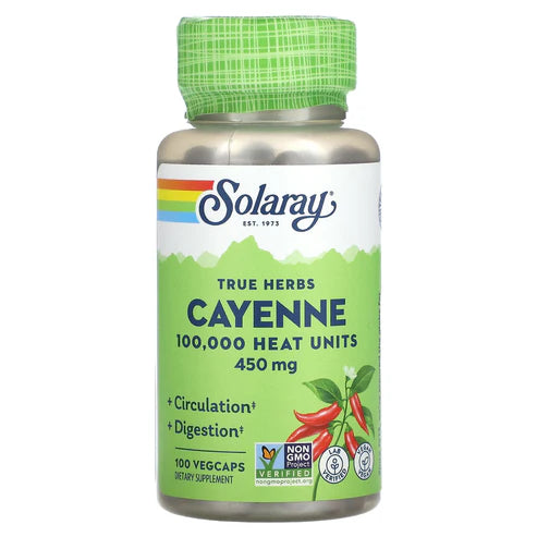 Solaray Cayenne 100CT 450MG Veg Capsule