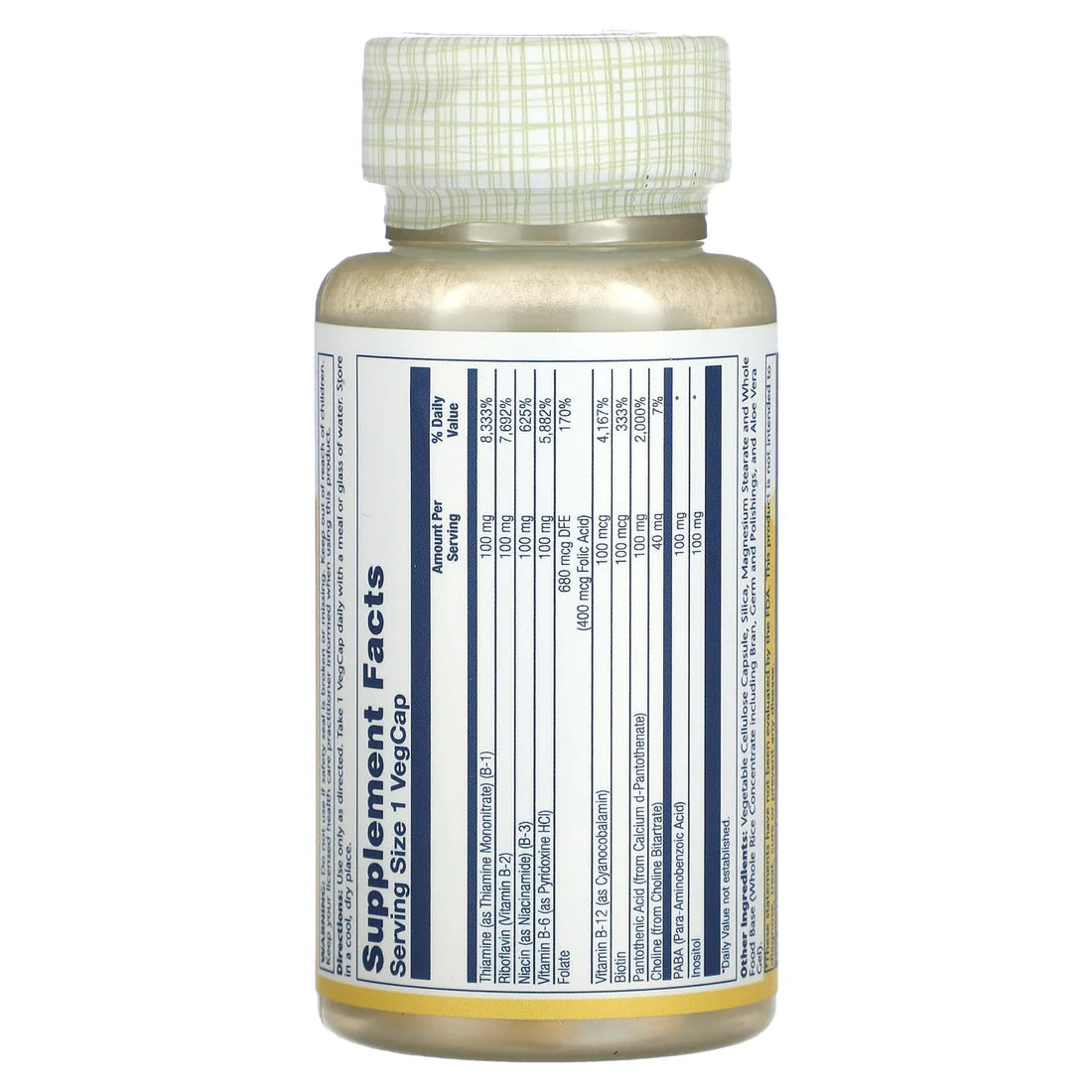 Solaray Vit B Complex 50CT 100MG Veg Capsule