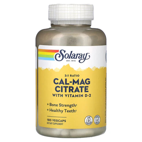 Solaray Cal-Mag Citrate 180CT Veg Capsule