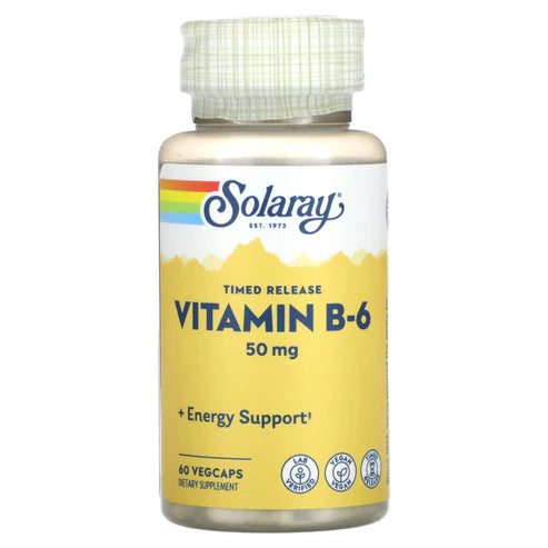 Solaray Vit B6 60CT 50MG Veg Capsule