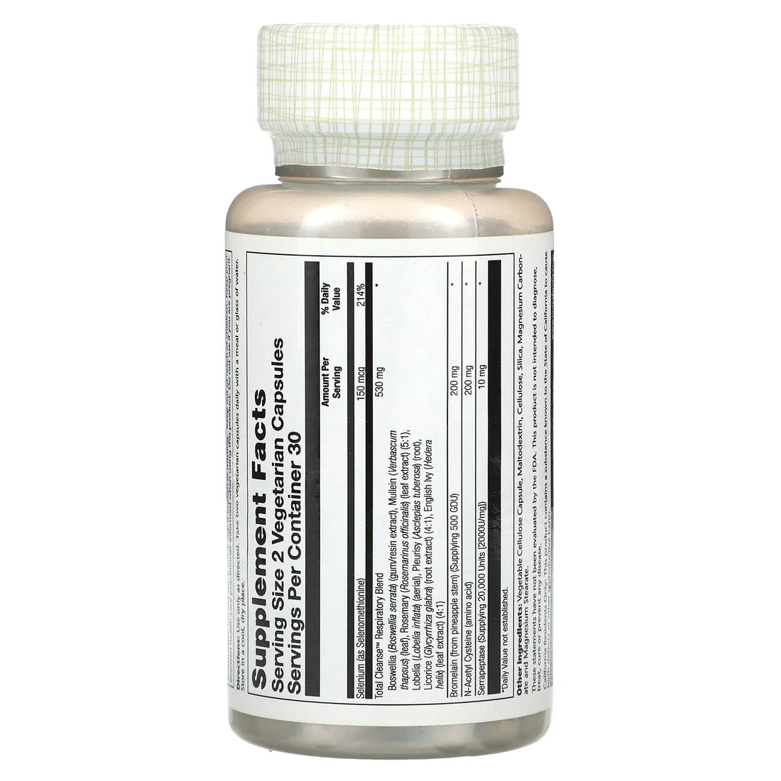 Solaray Total Cleanse™ Respiratory 60CT Veg Capsule