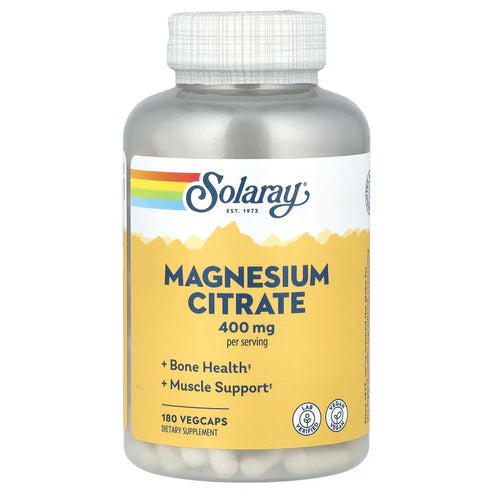 Solaray Magnesium Citrate 180CT 400MG Veg Capsule