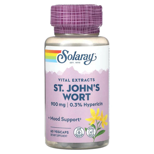 Solaray Vital Extracts St Johns Wort 60CT 900MG Veg Capsule