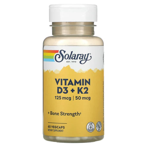 Solaray Vit D3 + K2 60CT Veg Capsule