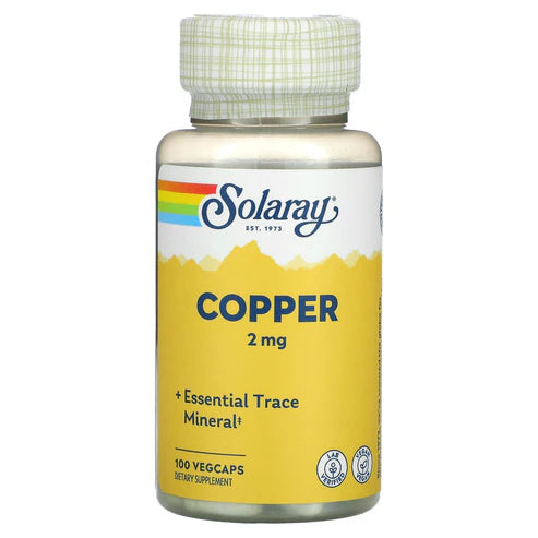 Solaray Copper 100CT 2MG Veg Capsule