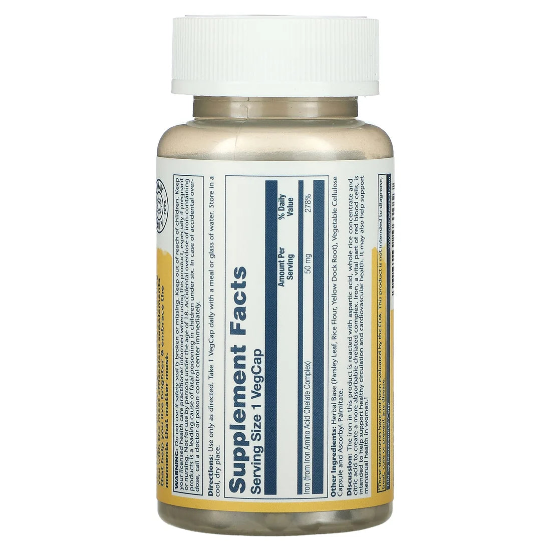 Solaray Iron 60CT 50MG Veg Capsule