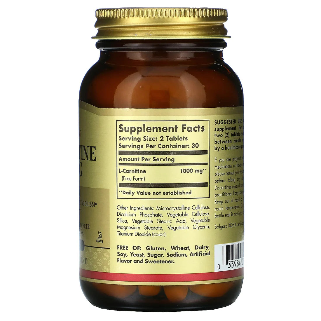 Solgar L-Carnitine 500 mg Tablets 60tablet