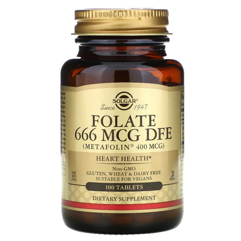 Solgar Folate 666 mcg DFE (Metafolin® 400 mcg) Tablets 100tablet