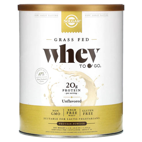 Solgar Grass-Fed Whey To Go® Protein Powder Unflavored 36.8 ozpowder