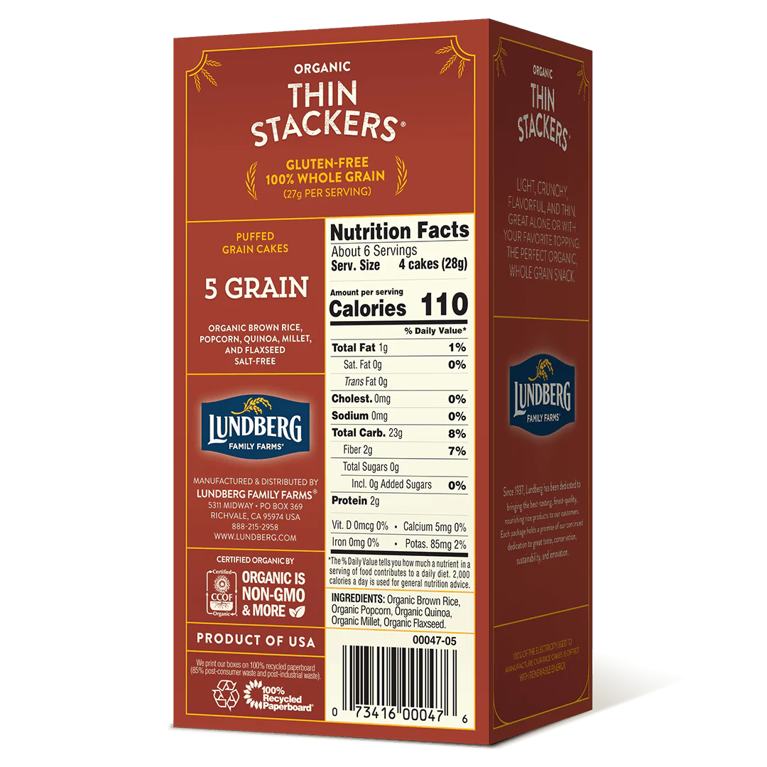 LUNGBERG 5GRAIN THIN STACKERS 6OZ