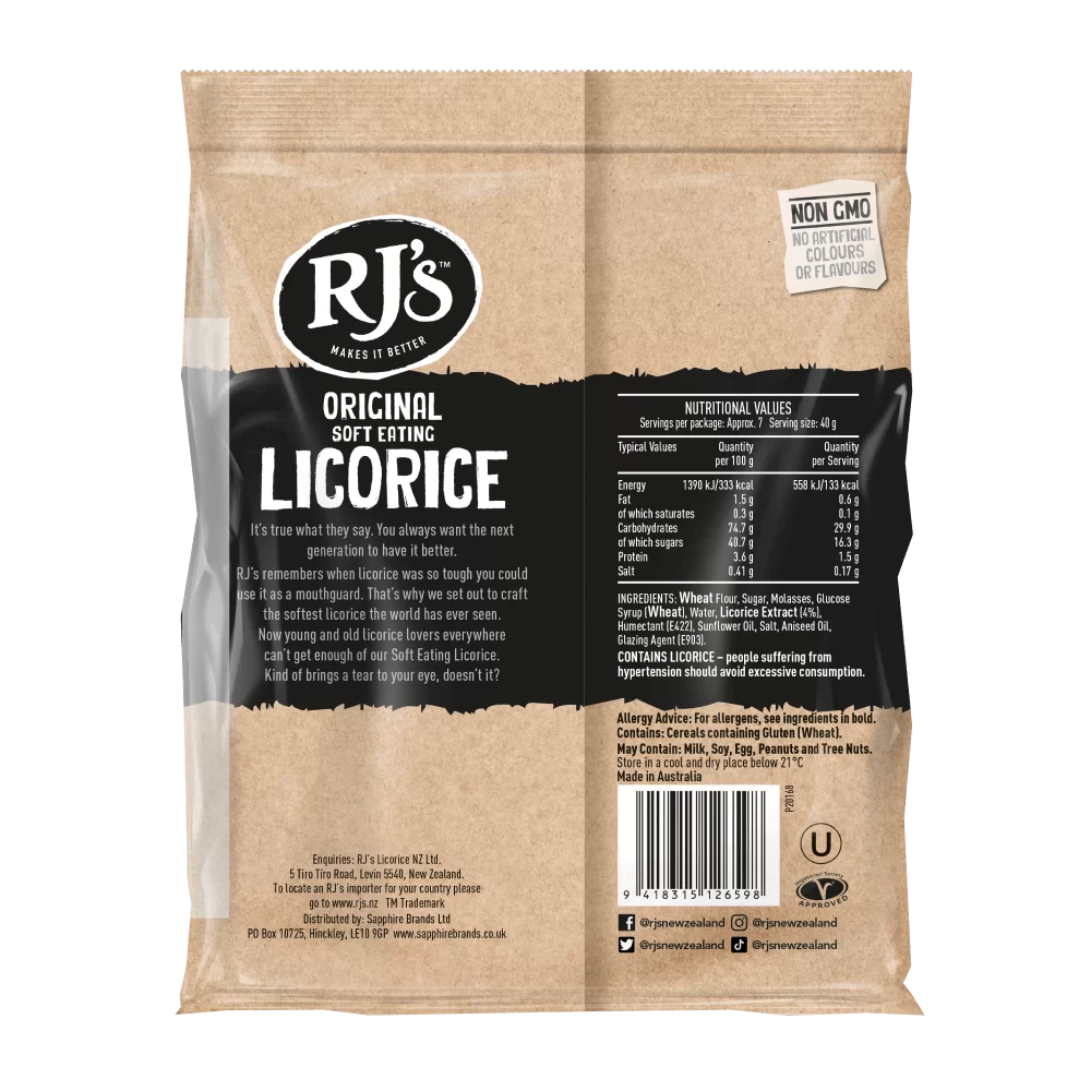 Rjs soft eating licorice original