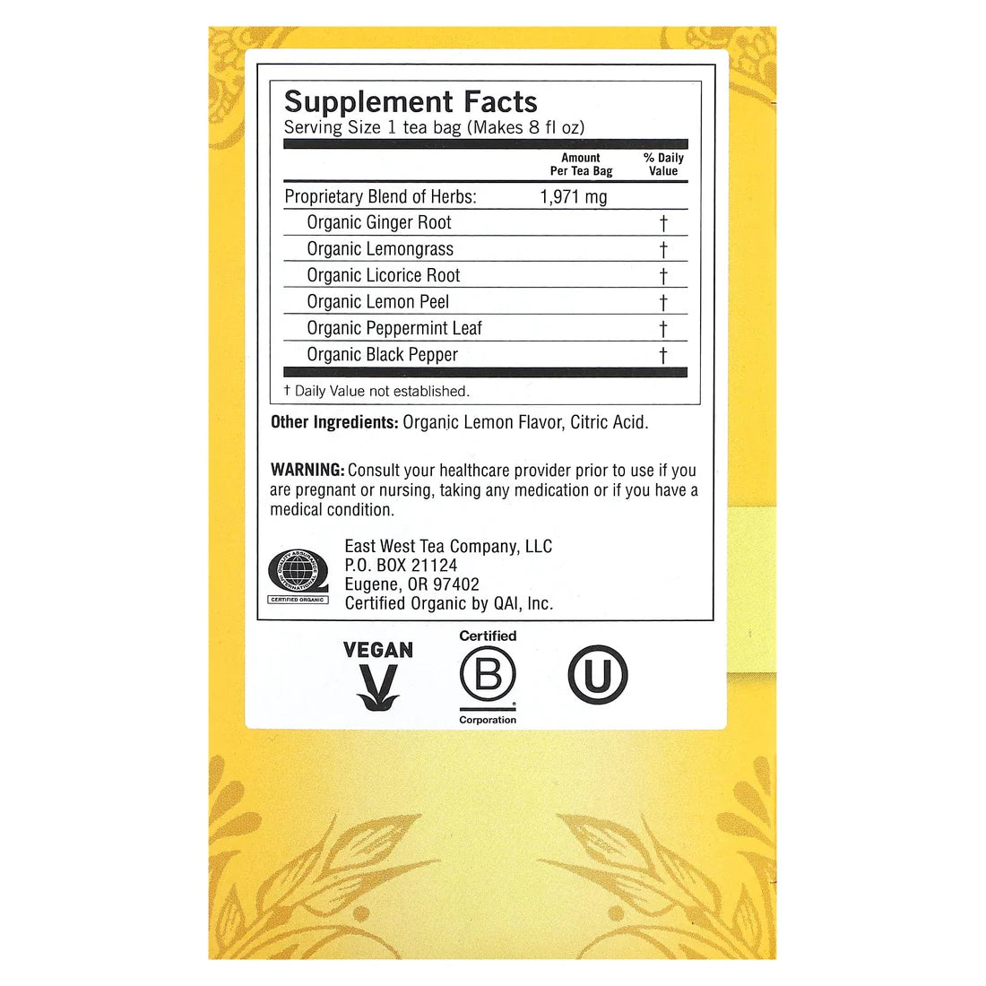 YOGI TEA Organic Lemon Ginger Tea 16 BAG