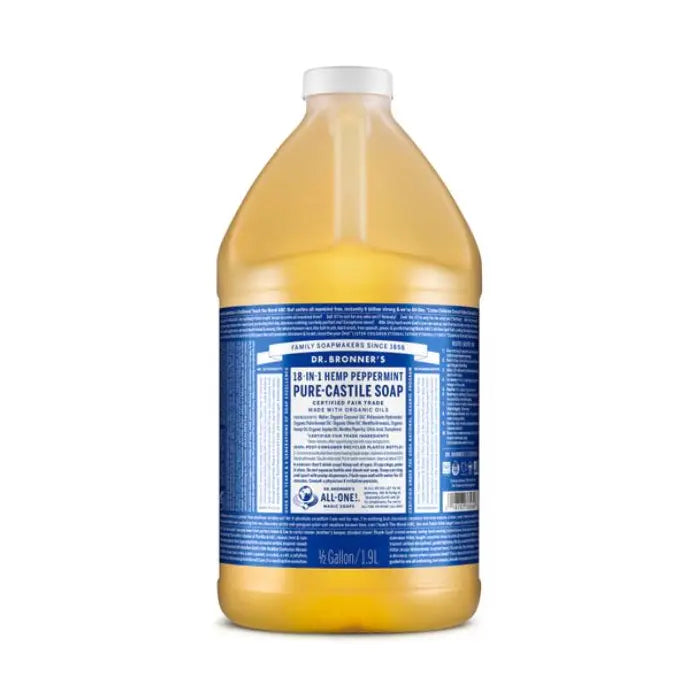 DR. BRONNER'S MAGIC SOAPS ORGANIC CASTILE LIQUID SOAP PEPPERMINT 64OZ