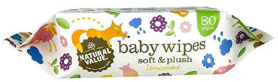 NATURAL VALUE Baby Wipes Refill 12/80 CT