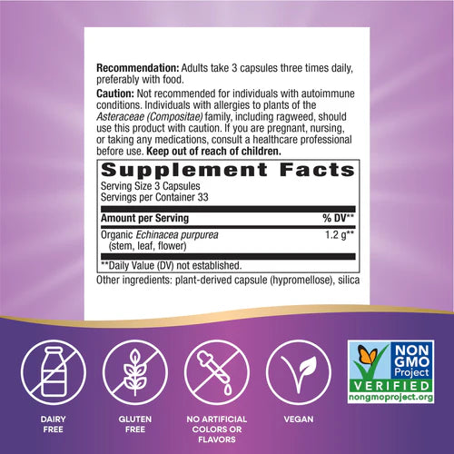 Nature's Way Echinacea Purpurea Herb 100 Vgn Cp
