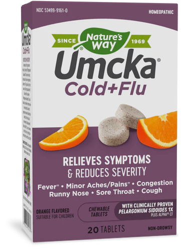 Nature's Way Umcka® Cold+Flu Chewable (Orange ) 20 Chw Tb