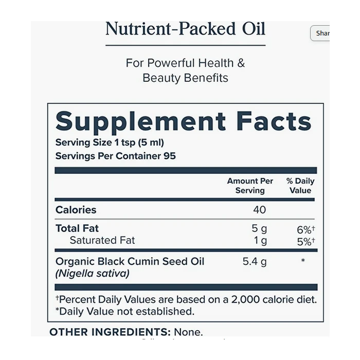 Heritage Store Black Seed Oil 16floz