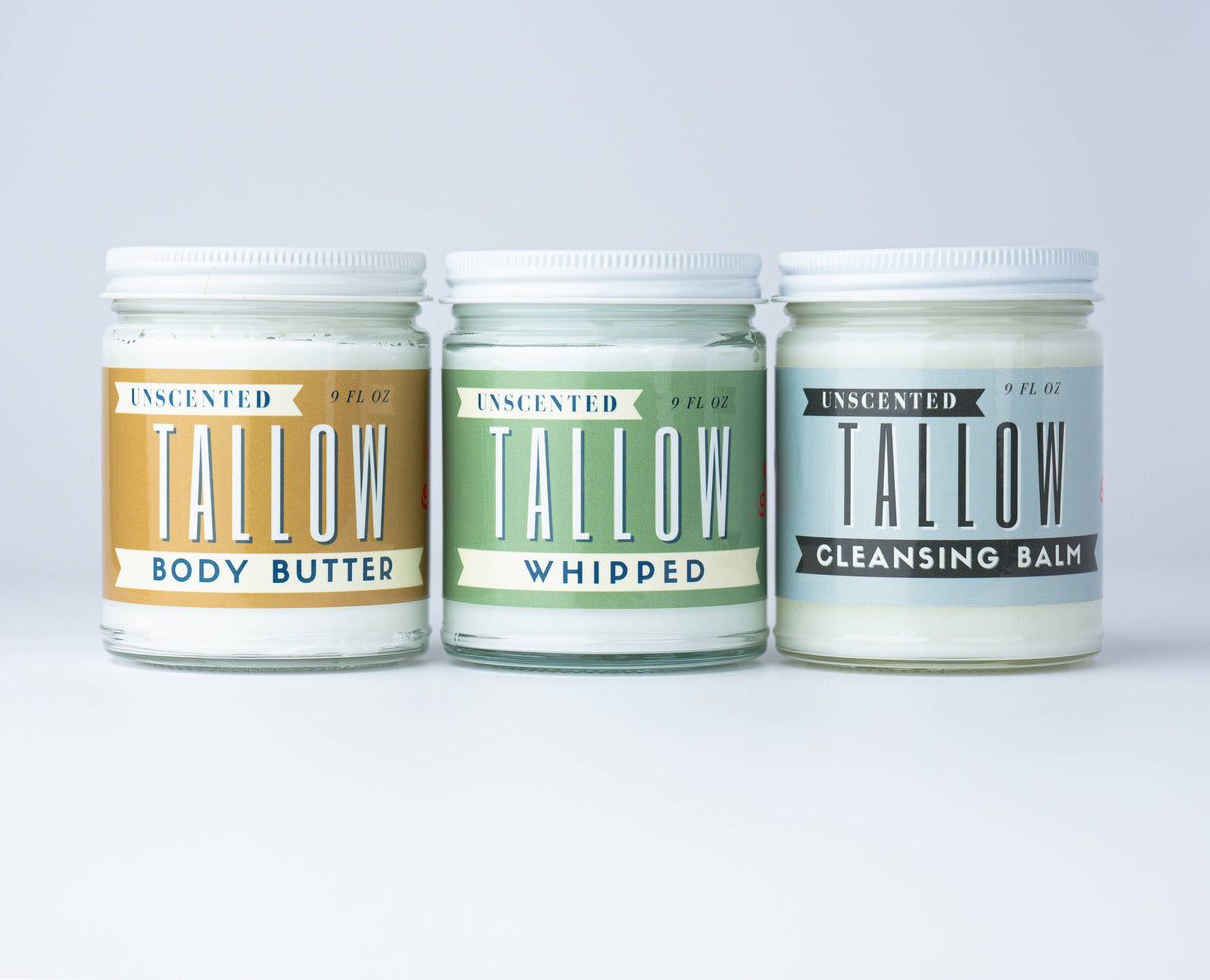 Unscented Whipped Tallow Moisturizer | 100% Natural Skincare: 9oz