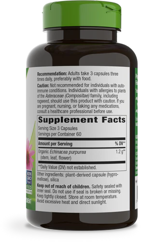 Nature's Way Echinacea Purpurea Herb 180 Vgn Cp