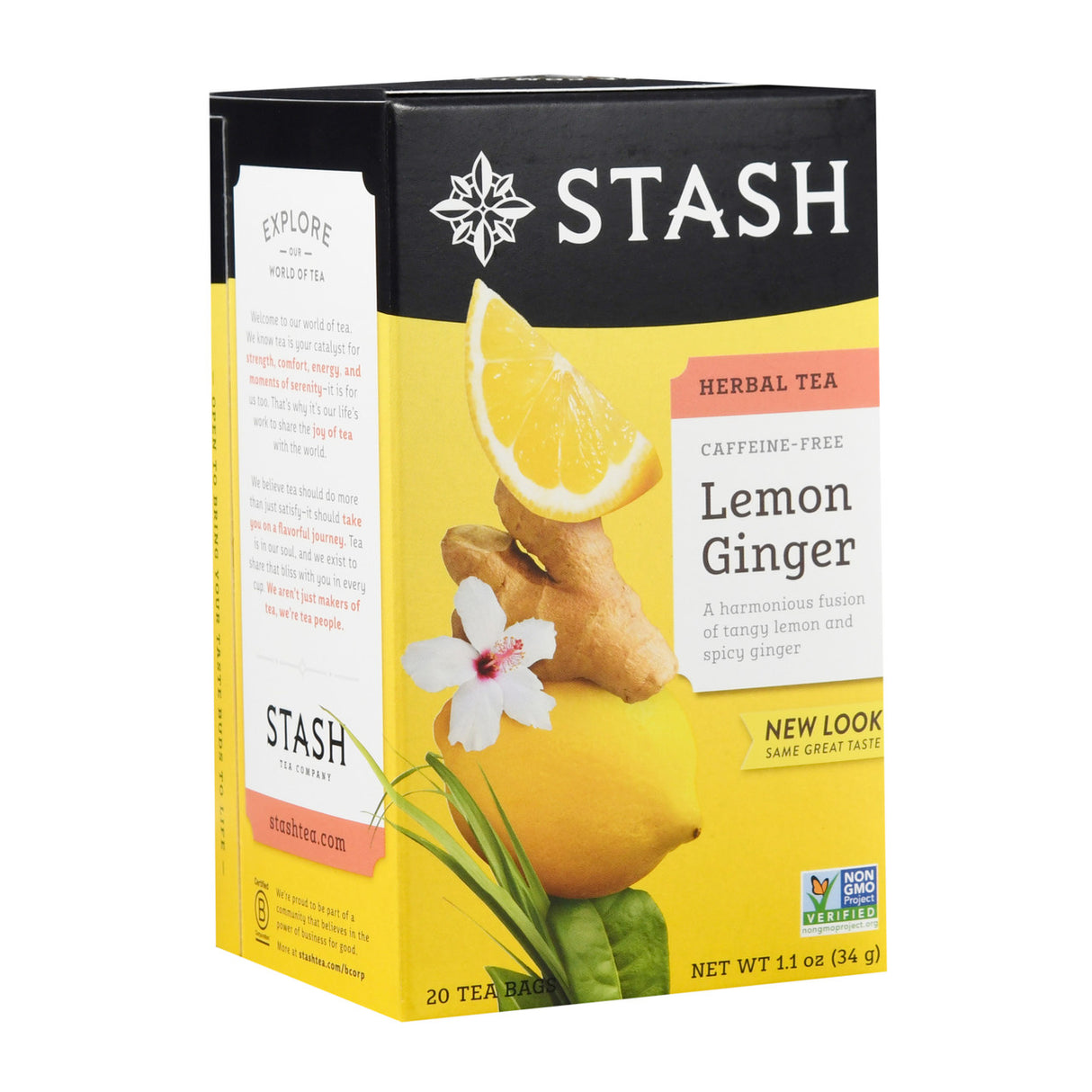 STASH TEA Lemon Ginger Tea Caffeine Free 20 BAG