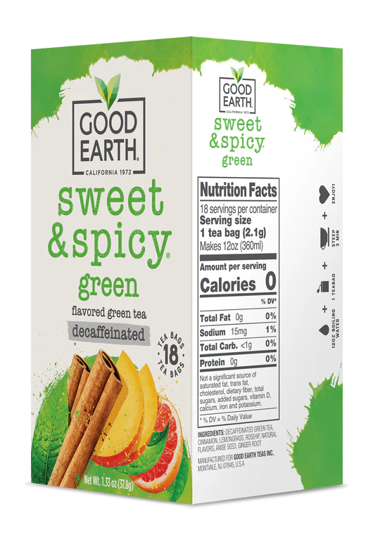 GOOD EARTH TEAS Herbal Tea Caffeine Free Sweet & Spicy 18 BAG