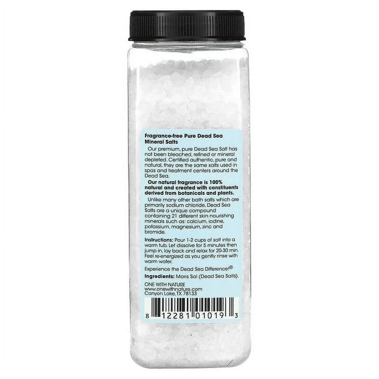 ONE WITH NATURE DEAD SEA BATH SALT FRAGRANCE FREE 32OZ