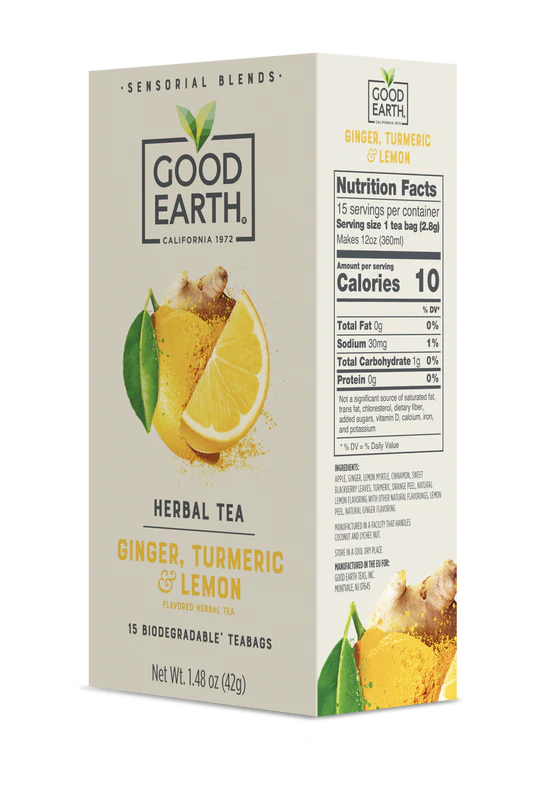 GOOD EARTH TEAS Sensorials Tumeric Lemon 15 BAG