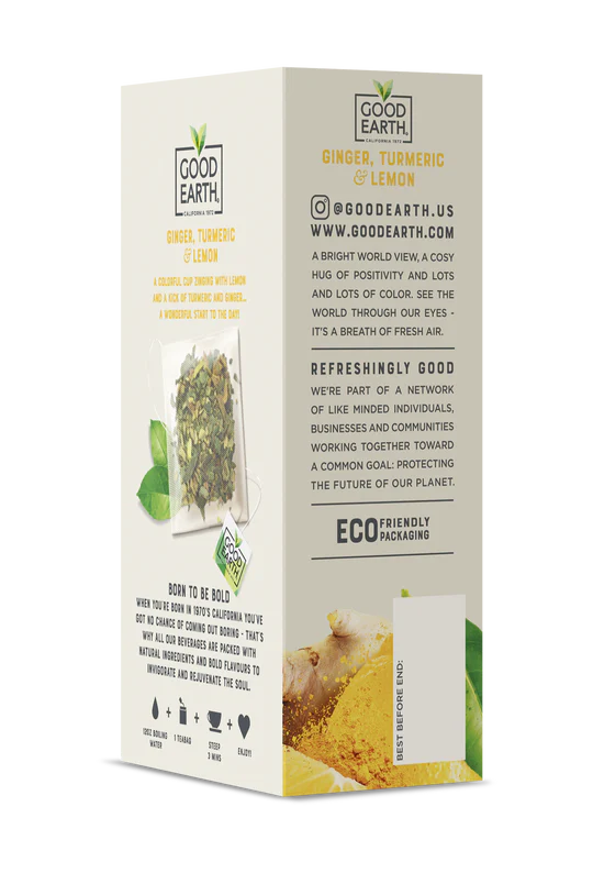 GOOD EARTH TEAS Sensorials Tumeric Lemon 15 BAG