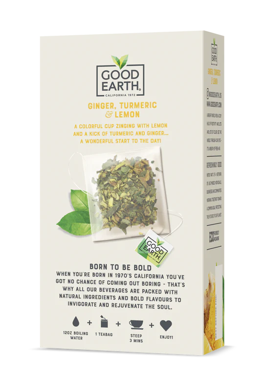GOOD EARTH TEAS Sensorials Tumeric Lemon 15 BAG
