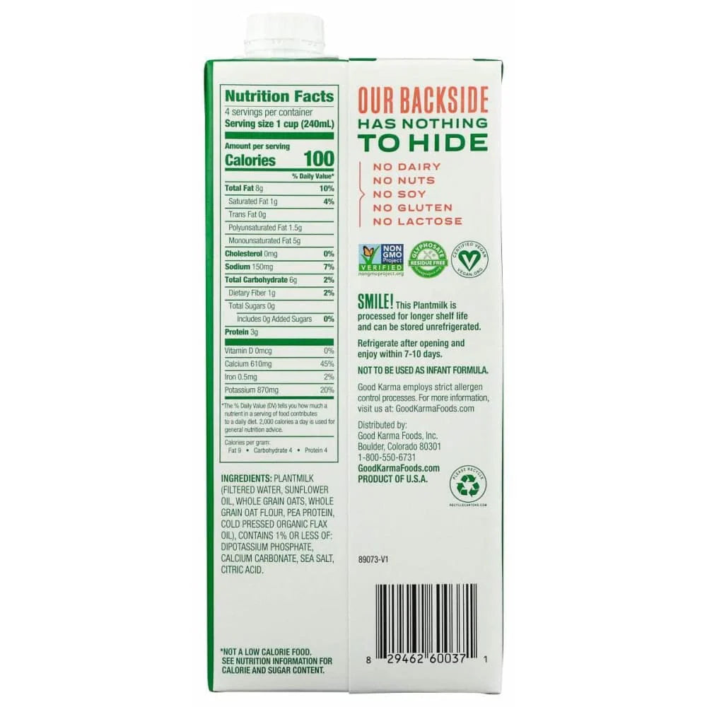 GOOD KARMA Unsweetened Barista Plantmilk 32 OZ