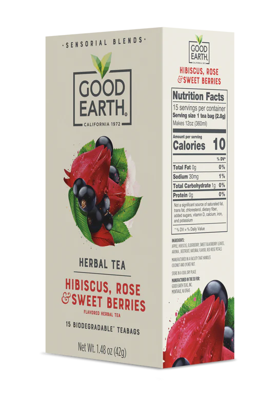 GOOD EARTH TEAS Sensorials Sweet Berries & Rose 15 BAG