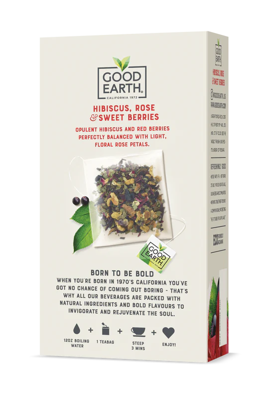 GOOD EARTH TEAS Sensorials Sweet Berries & Rose 15 BAG
